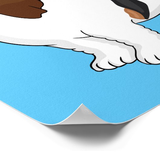 Basset hond cartoon illustratie poster (Hoek)