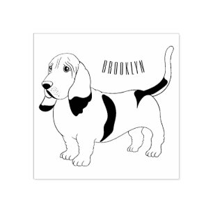 Basset hond cartoon illustratie rubberstempel