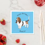 Basset hond cartoon illustratie servet (Insitu)