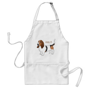 Basset hond cartoon illustratie standaard schort