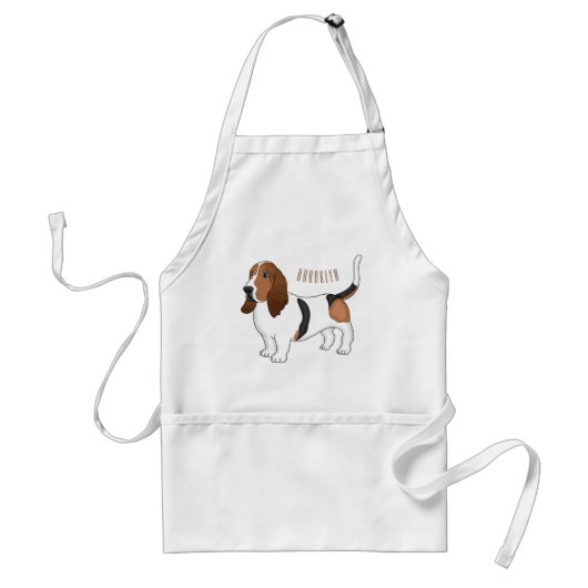 Basset hond cartoon illustratie standaard schort (Voorkant)