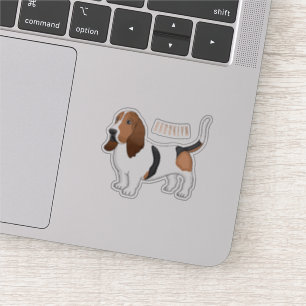 Basset hond cartoon illustratie sticker