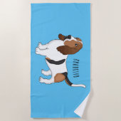 Basset hond cartoon illustratie strandlaken (Voorkant)