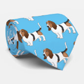 Basset hond cartoon illustratie stropdas (Opgerold)