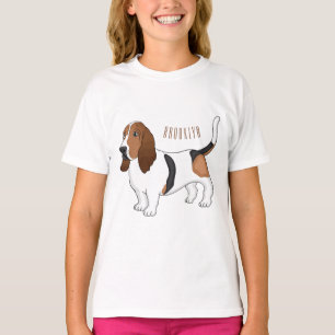 Basset hond cartoon illustratie t-shirt