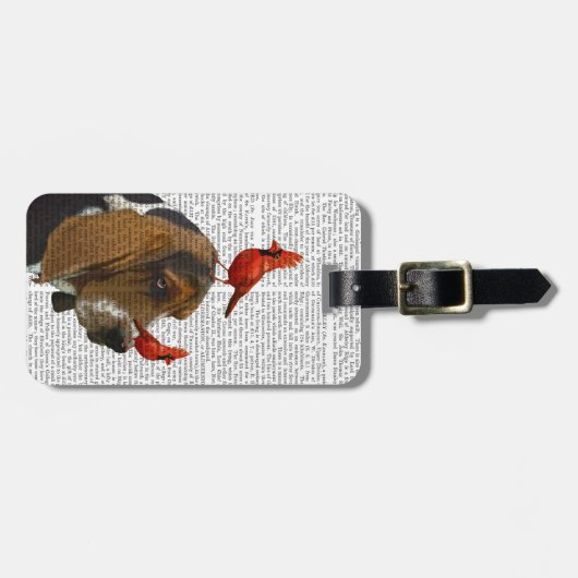 Basset Hond en vogels Bagagelabel (Voorkant horizontaal)