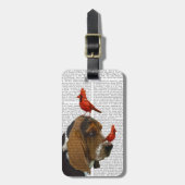 Basset Hond en vogels Bagagelabel (Voorkant verticaal)