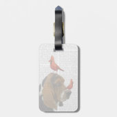 Basset Hond en vogels Bagagelabel (Achterkant verticaal)
