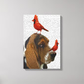 Basset Hond en vogels Canvas Afdruk (Voorkant)