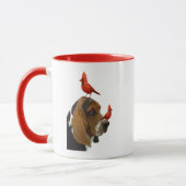 Basset Hond en vogels Mok (Links)