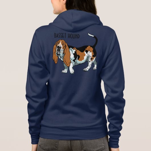 basset hond hoodie (Achterkant)