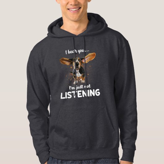 basset hond ik hoor dat je niet luistert hoodie (Voorkant)