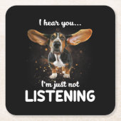 basset hond ik hoor dat je niet luistert kartonnen onderzetters (Voorkant)