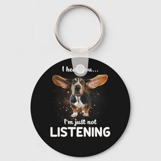 basset hond ik hoor dat je niet luistert sleutelhanger (Voorkant)
