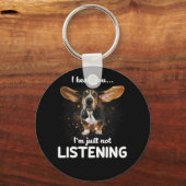 basset hond ik hoor dat je niet luistert sleutelhanger (Voorkant)