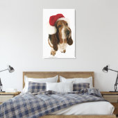 Basset hond in Santa hat Canvas Afdruk (Insitu (Slaapkamer))