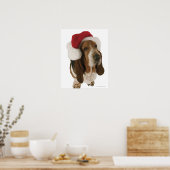 Basset hond in Santa hat Poster (Keuken)