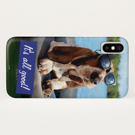 Basset Hond in zonnebril Case-Mate iPhone Case (Achterkant (horizontaal))