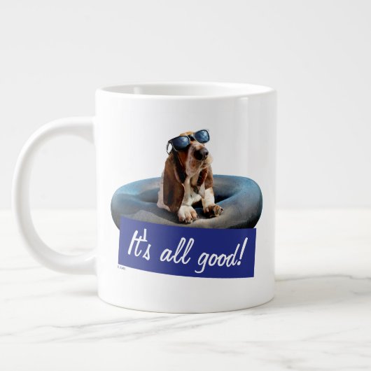 Basset Hond in zonnebril Grote Koffiekop (Links)