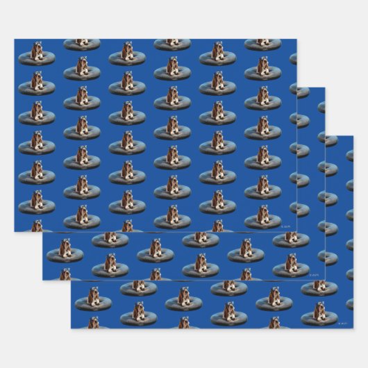 Basset Hond in zonnebril Inpakpapier Vel (Set)