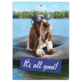 Basset Hond in zonnebril Klembord (Achterkant)