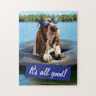 Basset Hond in zonnebril Legpuzzel