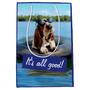 Basset Hond in zonnebril Medium Cadeauzakje