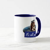 Basset Hond in zonnebril Mok (Voorkant rechts)