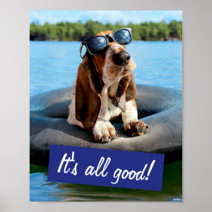 Basset Hond in zonnebril Poster