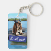 Basset Hond in zonnebril Sleutelhanger (achterkant)