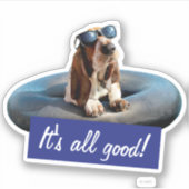 Basset Hond in zonnebril Sticker (Voorkant)