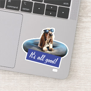 Basset Hond in zonnebril Sticker