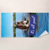 Basset Hond in zonnebril Strandlaken (Voorkant)