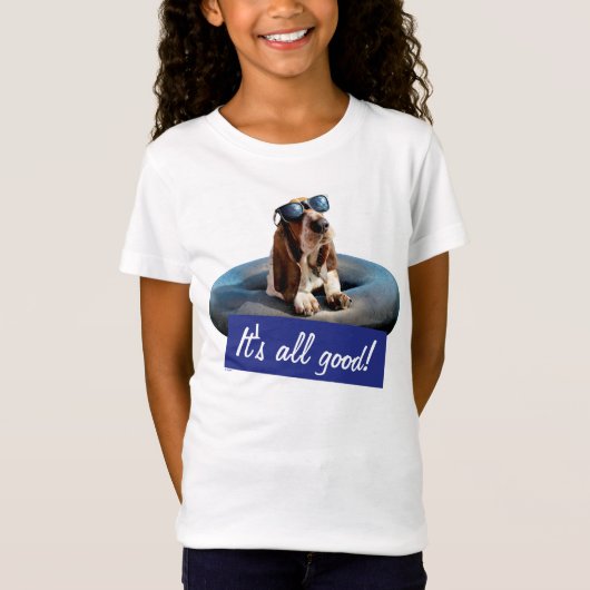 Basset Hond in zonnebril T-shirt (Voorkant)