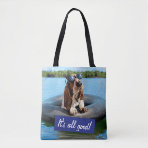 Basset Hond in zonnebril Tote Bag