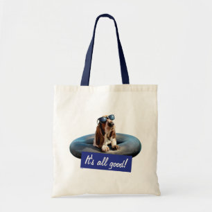 Basset Hond in zonnebril Tote Bag