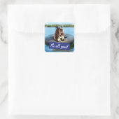 Basset Hond in zonnebril Vierkante Sticker (Tas)