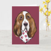 Basset Hond Kaart (Gele Bloem)