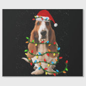 basset hond kerstmis grappige hondshond cadeaupapier (Vlak)