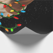 basset hond kerstmis grappige hondshond cadeaupapier (Hoek)