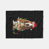 basset hond kerstmis grappige hondshond fleece deken (Voorkant (Horizontaal))