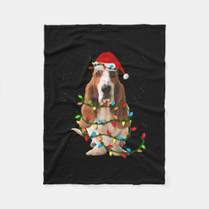 basset hond kerstmis grappige hondshond fleece deken