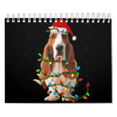basset hond kerstmis grappige hondshond kalender (Hoes)