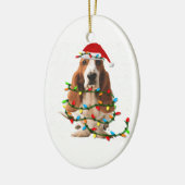 basset hond kerstmis grappige hondshond keramisch ornament (Links)