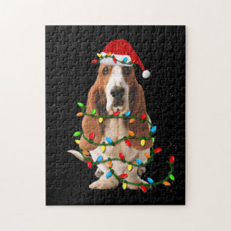 basset hond kerstmis grappige hondshond legpuzzel