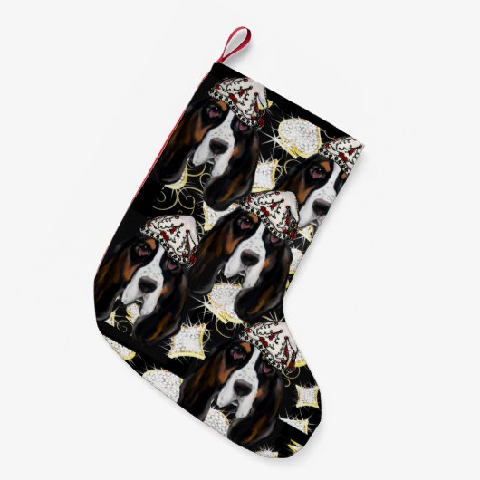 BASSET HOND KLEINE KERSTSOK (Voorkant (Hangend))