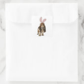 Basset hond met bunny-oren vierkante sticker (Tas)