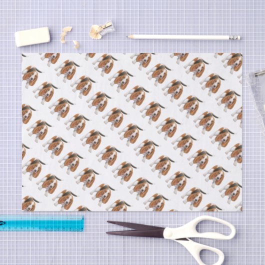 Basset Hond met snoeprietpapier Tissuepapier (Craft)