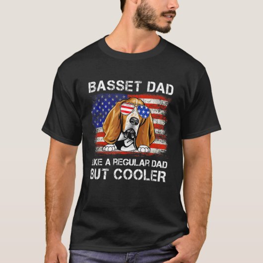 Basset Hond papa als een gewone vader, maar koeler T-shirt (Voorkant)