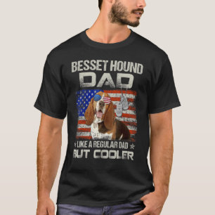 Basset Hond papa als een gewone vader, maar koeler T-shirt